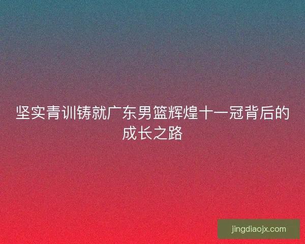 坚实青训铸就广东男篮辉煌十一冠背后的成长之路